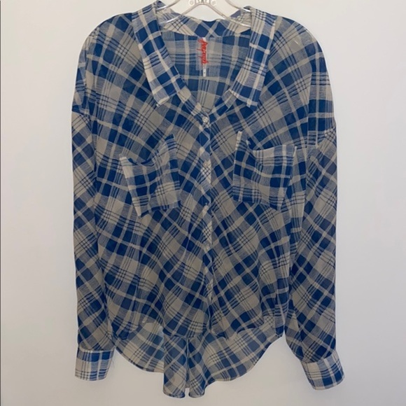 Free People button down sheer shirt size small, EUC - Picture 1 of 7